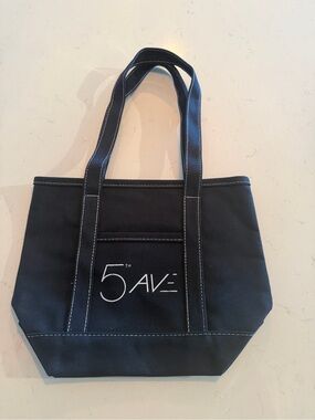 5th ave dark navy structured Canvas Tote Bag